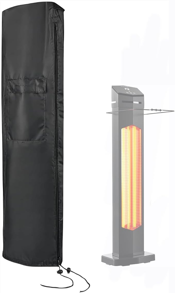 Electric Patio Heater Cover for Nessxa 36inch Infrared Heater, Waterproof Tower Space Heater Cover for Patio Outside Home Use - 11"Dx8"Wx37"H