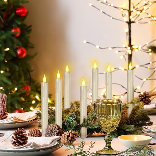 Baquler 48 Pcs 7.5" Ivory Flameless Taper Candle LED Stick Battery Operated - Image 6