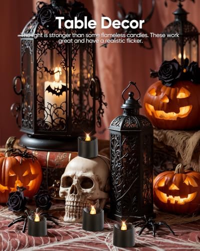 Homemory Black Flameless LED Votive Tealight Candles & Timer Remote, 12Pack - Image 6