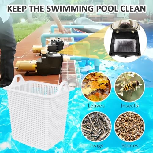 WKZO 2-Pack Pool Pump Strainer Basket, Compatible with SPX1600M Replacement | Fits Hayward SP1600X5, SP1605X7, SP1610X15. 6"x5.5" Strainer, Heavy-duty, Strong Handle, Easy Clean