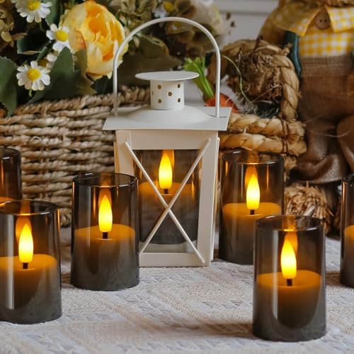 Flameless D: 1.7" H: 2.5" Small Tea Light LED Candles, Acrylic Battery Operated Votive with Remote Control and Timer, Tealight Grey Flickering Warm Light Pack of 15 Electric Long Lasting - Image 5