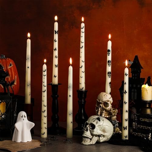 Nuanchu 12 Pcs Halloween Taper Candles 10.6 Inch Ghost Candle Sticks by Nuanchu