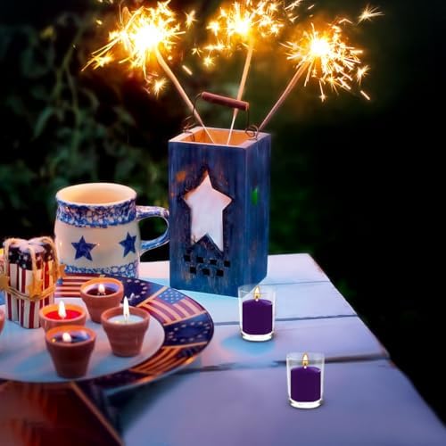 10 Hour Purple Votive Candles for Weddings Party Spa and Emergency, Set of 36 Unscented Bulk Candles for Restaurants and Home Decoration - Image 2