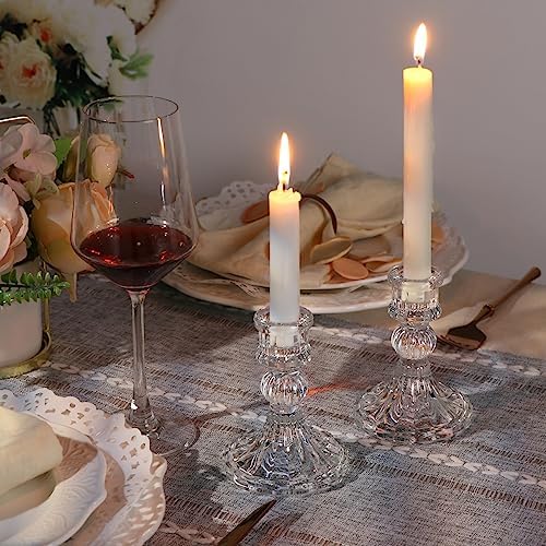DARJEN Candlestick Holders Set, 4" H Taper Candle Holders Bulk, 12Pcs Glass Candle Holders for Wedding, Festival, Party & Windowsill Decor - Image 4