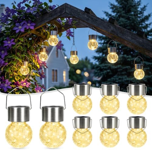 SOLPEX Hanging Solar Lights for Outside Garden Solar Hanging Lanterns 8 Pc by Solpex