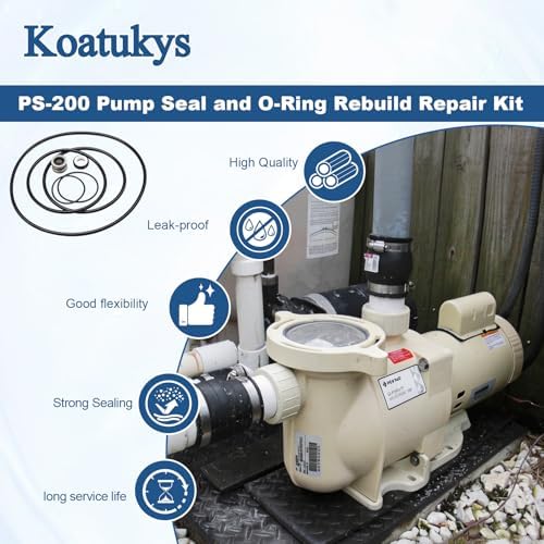PS-200 Rebuild Kit Fit for GO-KIT5 Pentair Challenger Pool Pump | Replaces Pentair Pac-Fab Sta-Rite Challenger Pool Pump, Includes PS-200 Shaft Seal and 5 O Rings, Heavy-Duty Rubber
