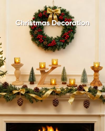 Homemory 2" Gold Acrylic Votive Candle & Holders with Auto Timer, 12 Pack - Image 6