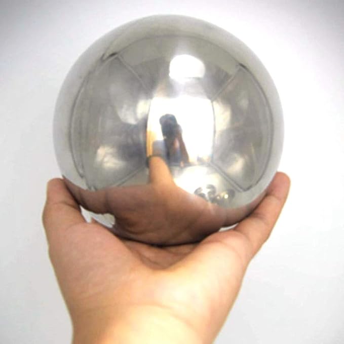 Stainless Steel Gazing Ball, Mirror Polished Hollow Ball Reflective Garden Sphere, Floating Pond Balls Seamless Gazing Globe for Home Garden Ornament Decorations (10CM X 2PCS)