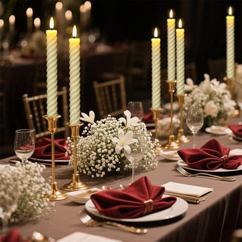 Wondise Real Waxy Flameless Taper Candles with Remote Timer - Image 6