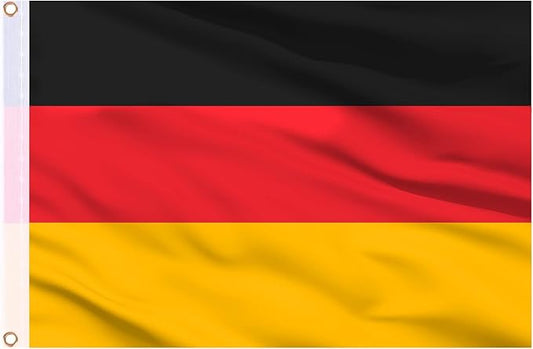 AhfuLife German Flag 3 x 5 Ft, Large Germany Flag for Outside - Double Side with Brass Eyelets for Olympic Party Decorations, Oktoberfest Bar Garden Street Decoration Indoor Outdoor