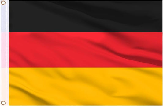AhfuLife 2 Pcs German Flag 3 x 5 Ft, Large Germany Flag for Outside - Double Side with Brass Eyelets for Olympic Party Decorations, Oktoberfest Bar Garden Street Decoration Indoor Outdoor