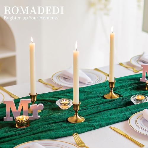 Romadedi Gold Candlestick Candle Holders for Taper, 12 PCS Gold Brass Color Candle Stick Candle Holder for Table Centerpiece, Wedding Reception, Festive Christmas Mantel Decoration or Home Decor - Image 2