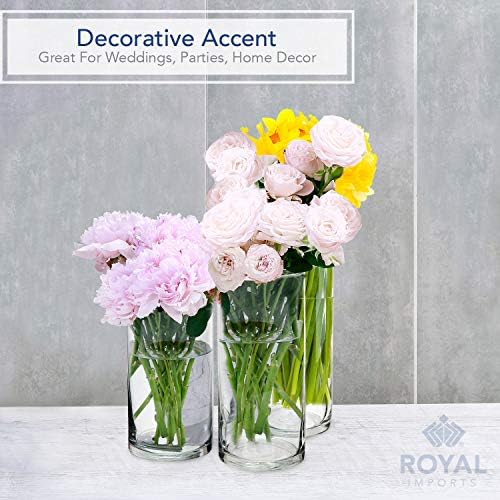 Royal Imports Glass Cylinder Flower Vase Set of 3, 6" / 8” / 11” - Image 5
