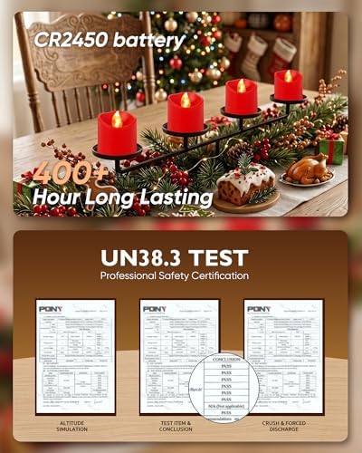 Homemory Red Flameless LED Votive Tealight Candles & Timer Remote, 12Pack - Image 7