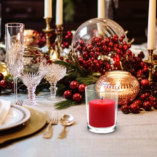 36 Packs Red Votive Candles, 10 Hours Small Unscented 1.5 Inch Diameter Colored Wax Candles for Christmas Wedding, Party, Holiday & Home Decoration - Image 3