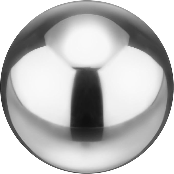 M METERXITY 1-Pack Garden Gazing Globes Ball 8 Inch 201 Stainless Steel Hollow Mirror Reflective Floating Ball for Garden/Pond/Home/Yard Outdoor Decoration [Silver]
