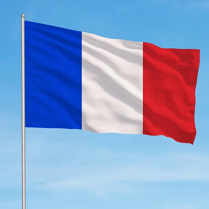 AhfuLife 2 Pcs French Flag 3 x 5 Ft France Flag, Large France National Flags for Outside - Double Side with Brass Eyelets for Olympic Party Decorations, Bar Garden Street Decoration Indoor Outdoor