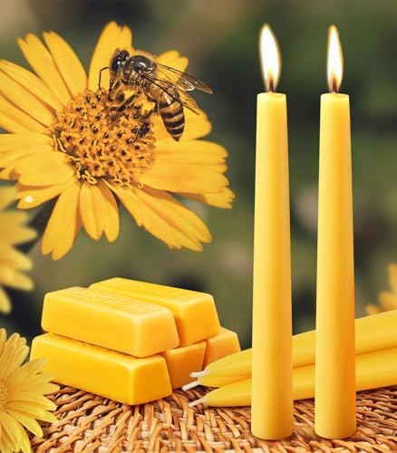 10inch Beeswax Taper Candles,20 Pack Smokeless Candlestick - Image 2