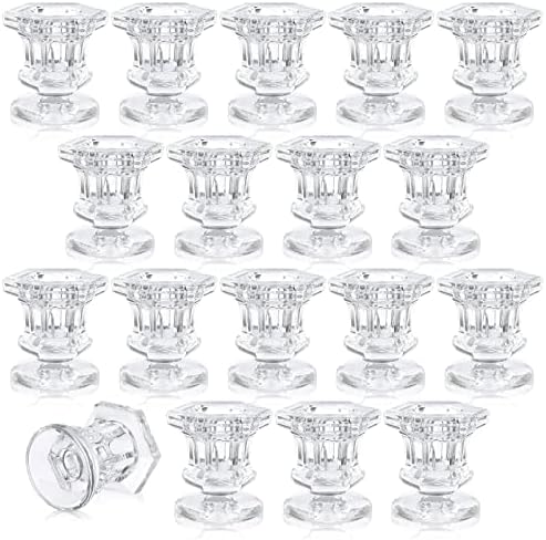 Potchen 18 Sets Glass Candle Holders Wedding Crystal, Clear, 18 Pieces by Potchen