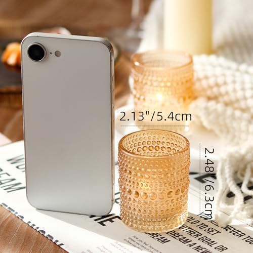 WDHODEC Gold Candle Holders 24 PCS, Glass Votive Tealight Candle Holders for Fall Thanksgiving Christmas Table Centerpiece Wedding Decorations - Image 6
