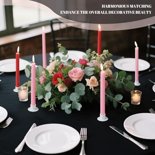 48Pcs White Metal Taper Candle Holders Set - 2"×1" Elegant Bulk Heavy Base Candlestick Centerpieces for Table Decor, Wedding, Anniversary, Dinner Party - Image 4