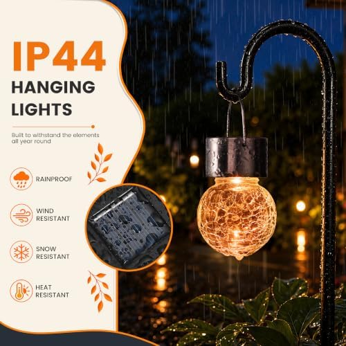 GIGALUMI Solar Hanging Lights Outside Solar Christmas Decoration Light 24Pc - Image 5