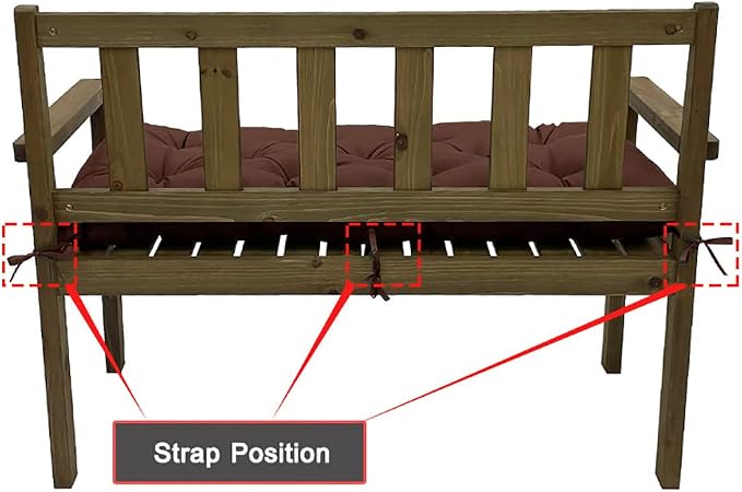 Srutirbo Indoor Outdoor Bench Cushion, Waterproof Swing Cushion Seat Chair Replacement Pads Pillow for Lounger Garden Furniture Patio Metal Wooden (Dark Coffee, 59 * 20inch)