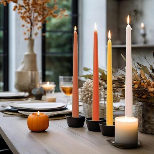4 PCS Citrus Scented Taper Candles Gradient Orange Candlesticks Smokeless Candle Colorful Long Candles 10 inch for Christmas Wedding Festival Home Decor - Image 6