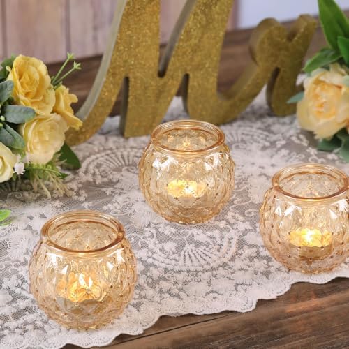 DARJEN 20Pcs Gold Votive Candle Holder 2.55"x2.6" Tea Light Candle Holder - Image 5