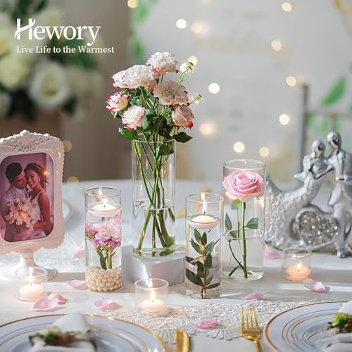 Hewory Glass Cylinder Vases for Centerpieces: 12Pcs Clear Small Bud Vases - Image 4