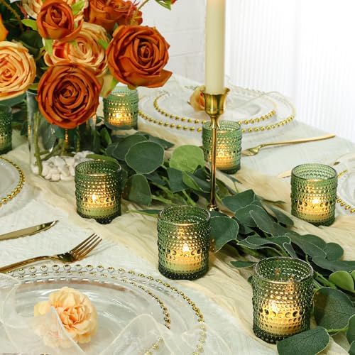 SUPMIND 24pcs Votive Candle Holders, Green Glass TeaLights Holder Bulk - Image 5