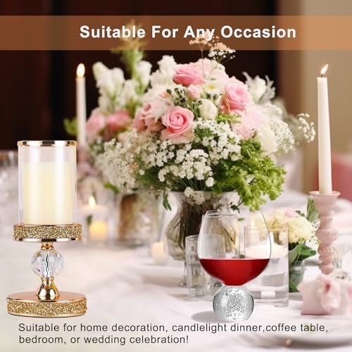 Hurricane Candle Holders for Pillar Candle, Pillar Candle Holder, Crystal Candlesticks Holder for Dining Coffee Table, Wedding,Events,Parties, Home Decor YL031SD - Image 4