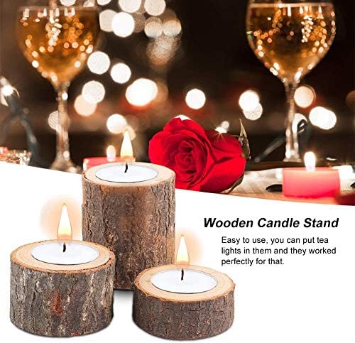 Yikko Tea Light Candle Holders, Personalized Wooden Votive Tealight Holders for Wedding Centerpieces for Table, Valentine's Day |Christmas Party |Home Decoration (Set of 12 (0.98", 1.65", 2.75")) - Image 6