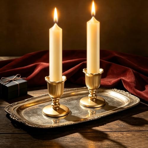 6PCS Vintage Candlestick Holders Taper Resin Gold Candle Stick - Image 7