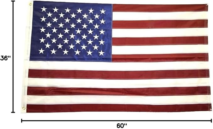 Shop72 American Flag, 3x5 American Flag Outdoor Heavy Duty, Embroidered Stars, Allegiance to USA, Bandera De Estados Unidos, For Outdoor and Indoor, Bandera Americana