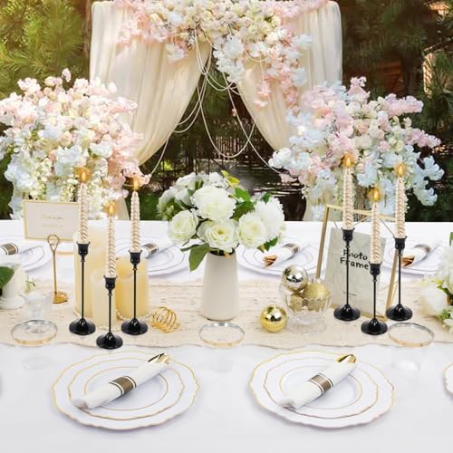 6pcs Black Candle Holder, Black Candlestick Holders Taper Candle Holders for Pillar Candles Sticks Holder Decor Halloween Christmas Decorations Candle Stick Holder Candelabros para Centros de Mesa - Image 3
