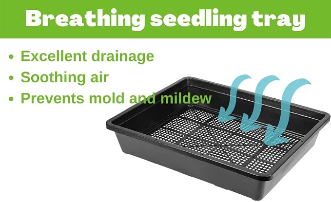 BeGrit Soil Blocking Trays 15x12 inch 5 Set/10 pcs Mesh Bottom Seed Starter Trays for Seedling, Microgreen, Soil Blocks, Wheatgrass