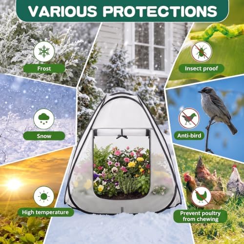 4 Pcs Plant Covers Freeze Protection, 28 x 28 x 30 in, White - Image 4
