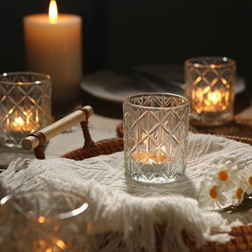 24 Pack Votive Candle Holders, 2x2.5inch Glass Clear Tealight Candle Holder - Image 2