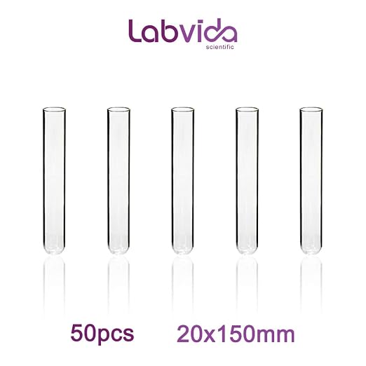 50pcs of Vol.20ml Borosilicate Glass Test Tubes, 20x150mm with Round Bottom,LVH1002