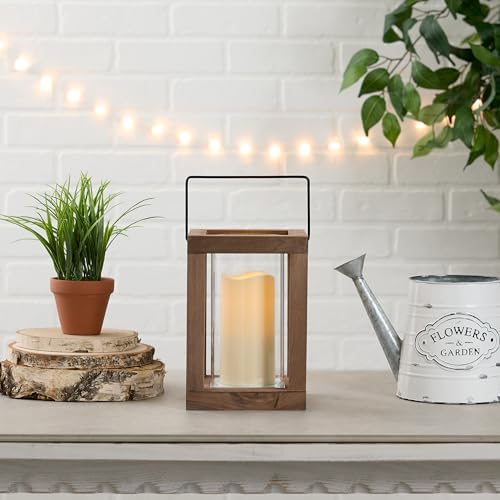 Zingz & Thingz Wooden Candle Lanterns, Decorative Light Home Decor, 9" Tall, Rustic Garden - Image 6