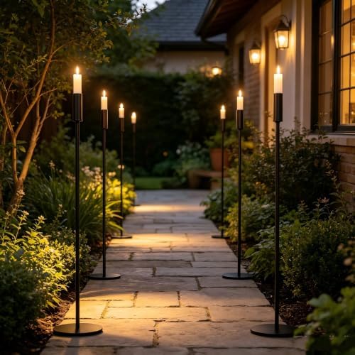 10 Pcs Adjustable Outdoor Versatile Metal Tall Candle Holders,Black by VINCIGANT