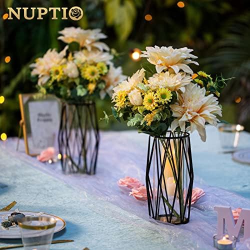 NUPTIO Black Geometric Hurricane Glass Candle Holder, 1 Piece - Image 5