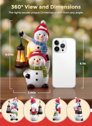 Brightown Solar Snowman Garden Statues for Indoor & Outdoor Christmas Decor - Image 2