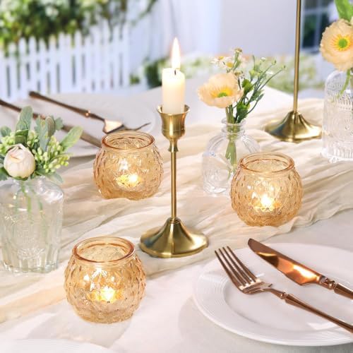 DARJEN 20Pcs Gold Votive Candle Holder 2.55"x2.6" Tea Light Candle Holder - Image 6