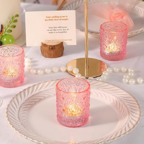 Lanttu 36 Pack Pink Votive Candle Holder 2.2ʺ*2.6ʺ Tealight Candle Holders - Image 3