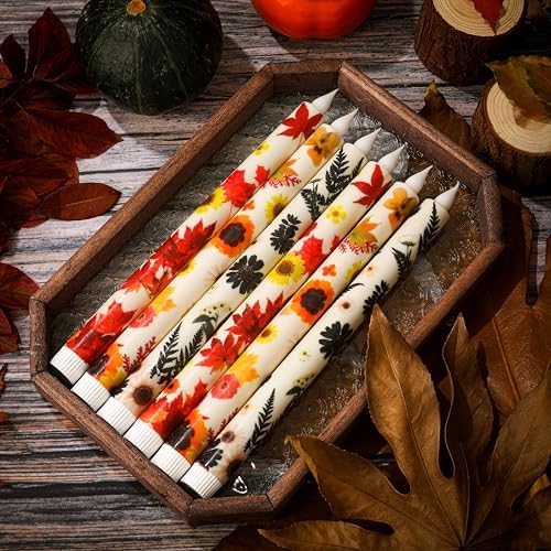 6pcs Fall Decor Flameless Candles, Battery Operated Candlesticks - Image 3