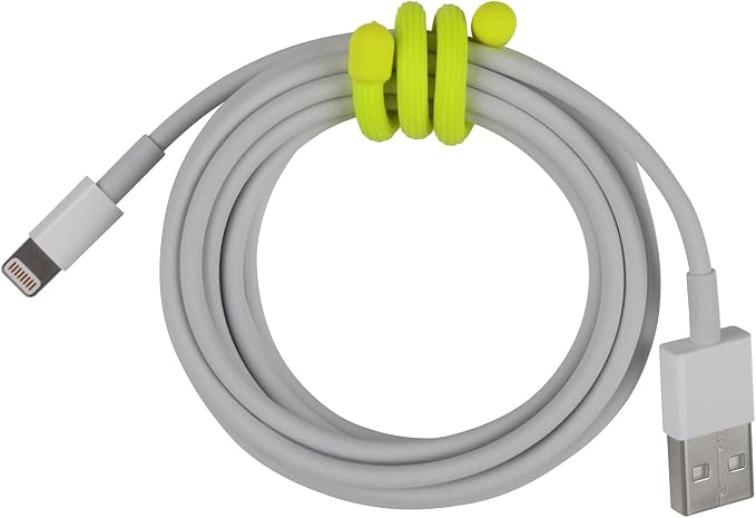 Nite Ize 2-Pack Gear Tie Reusable Rubber Twist Tie, 6" - Neon Yellow (6-Pack)