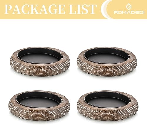 Romadedi Whitewashed Wood Candle Holder Tray, Pack of 4 - Image 7