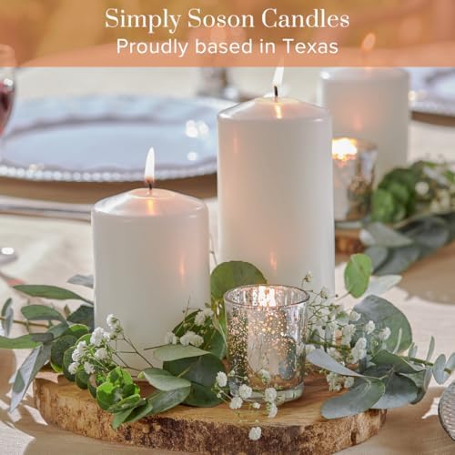 Simply Soson White Pillar Candles 3x4 Set of 6, Unscented Bulk Pack - Image 4